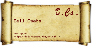 Deli Csaba névjegykártya